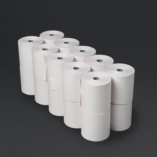 Olympia Non-Thermal 2ply White and Pink Till Roll 76 x 71mm (20 Pack) dk595
