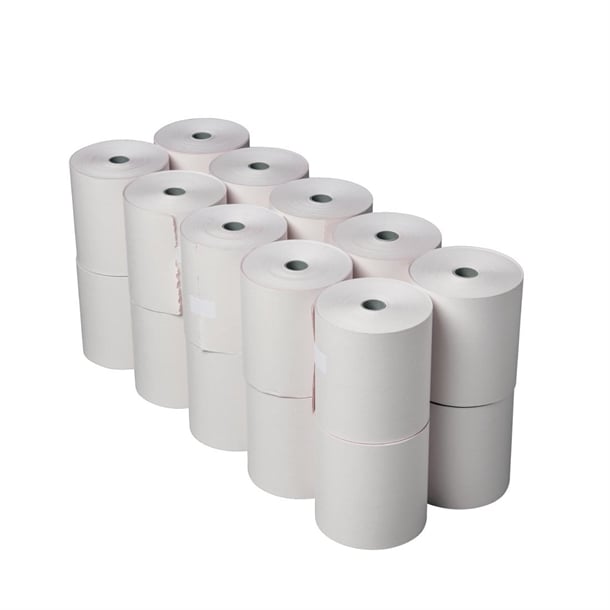 Olympia Non-Thermal 2ply White and Pink Till Roll 76 x 71mm (20 Pack) dk595