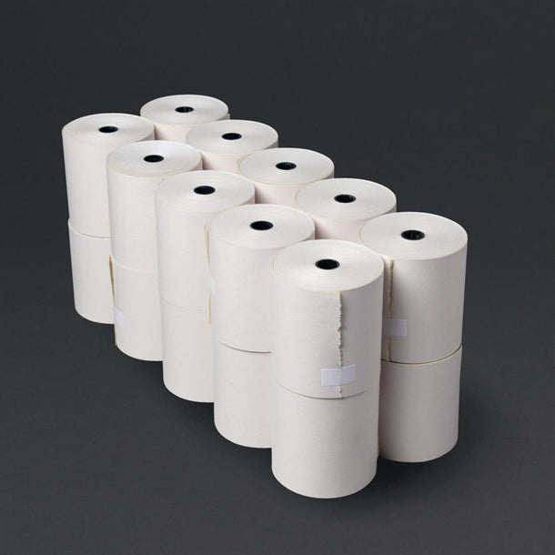 Olympia Non-Thermal 2ply White and Yellow Till Roll 76 x 70mm (20 Pack) dk596