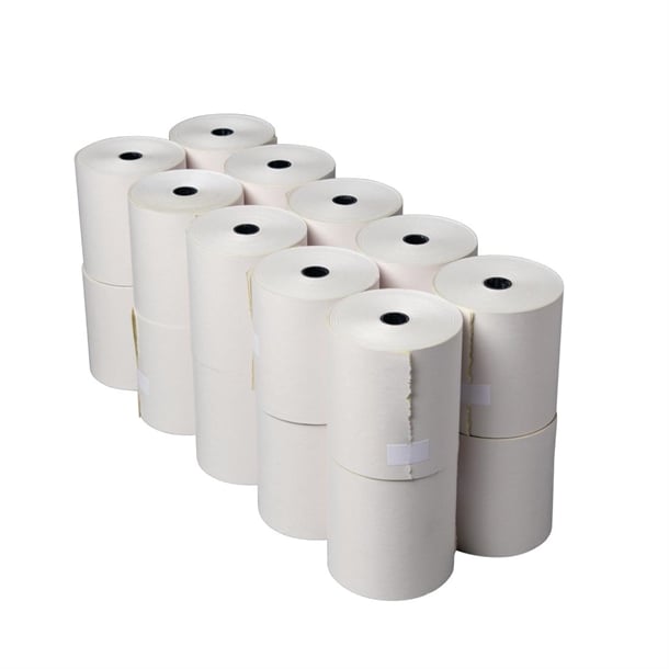 Olympia Non-Thermal 2ply White and Yellow Till Roll 76 x 70mm (20 Pack) dk596