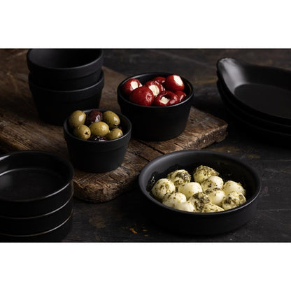 Olympia Mediterranean Stackable Dishes Black 102mm (6 Pack) dk832