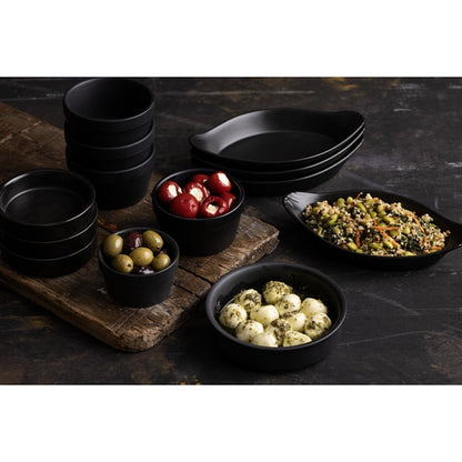 Olympia Mediterranean Stackable Dishes Black 102mm (6 Pack) dk832