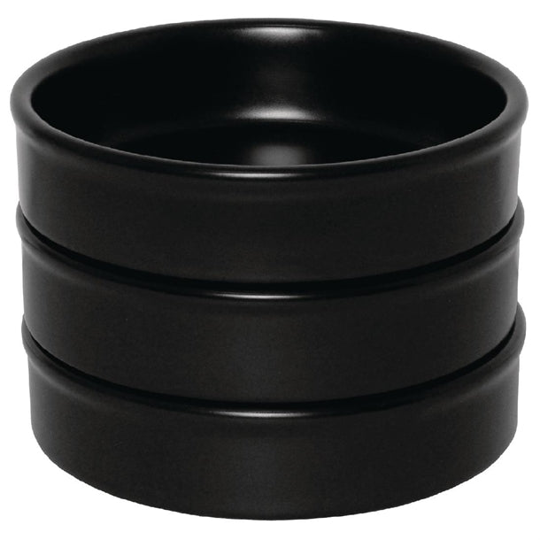 Olympia Mediterranean Stackable Dishes Black 102mm (6 Pack) dk832