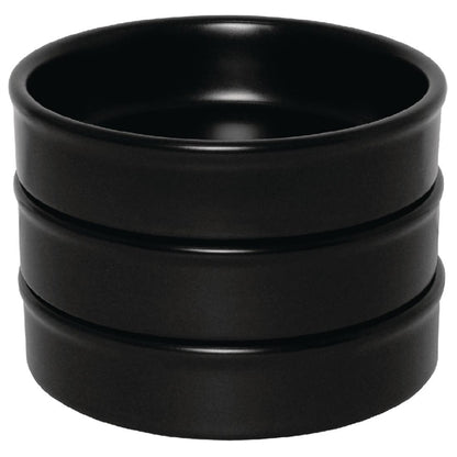 Olympia Mediterranean Stackable Dishes Black 102mm (6 Pack) dk832