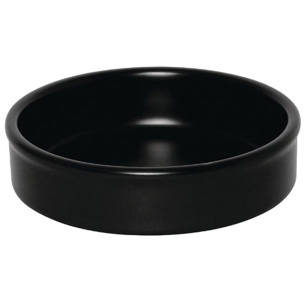 Olympia Mediterranean Stackable Dishes Black 102mm (6 Pack) dk832