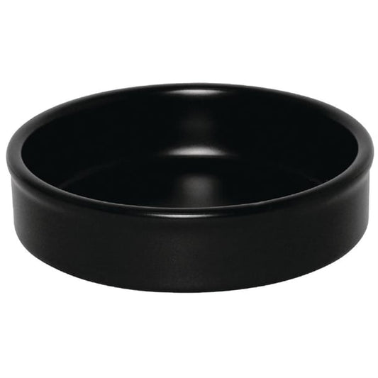 Olympia Mediterranean Stackable Dishes Black 102mm (6 Pack) dk832