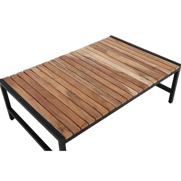 Bolero Steel and Acacia Low Coffee Table 1200x800mm dk903
