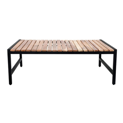 Bolero Steel and Acacia Low Coffee Table 1200x800mm dk903