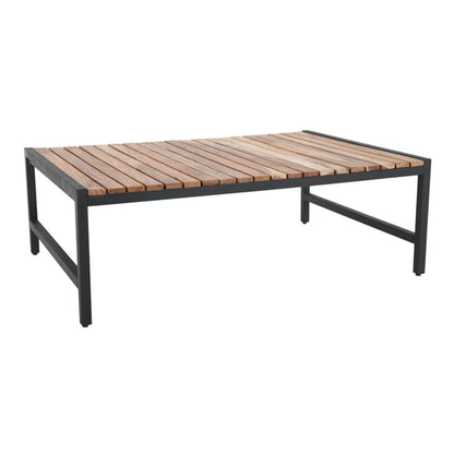 Bolero Steel and Acacia Low Coffee Table 1200x800mm dk903
