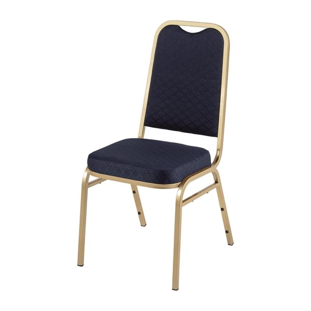 Bolero Square Back Banquet Chairs Blue & Gold (4 Pack) dl015