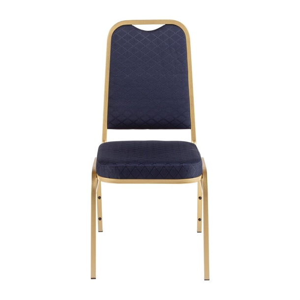 Bolero Square Back Banquet Chairs Blue & Gold (4 Pack) dl015