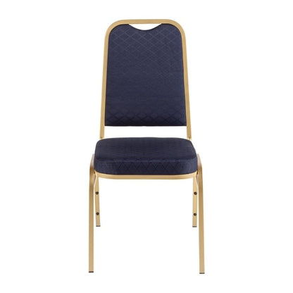 Bolero Square Back Banquet Chairs Blue & Gold (4 Pack) dl015