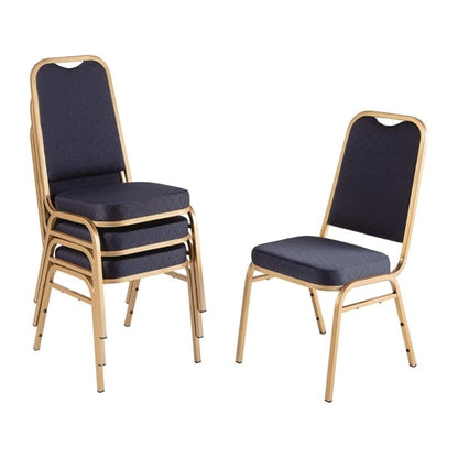Bolero Square Back Banquet Chairs Blue & Gold (4 Pack) dl015