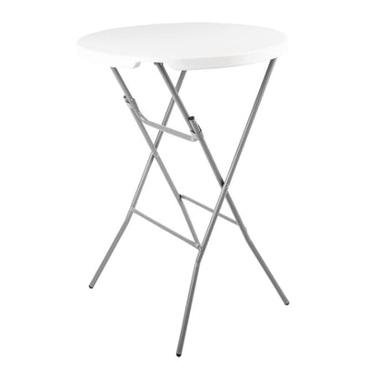Bolero Round Poseur Folding Table White 800mm (Single) dl046