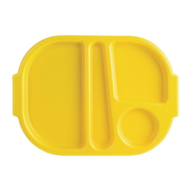 Olympia Kristallon Small Polypropylene Compartment Food Trays Yellow 321mm dl127