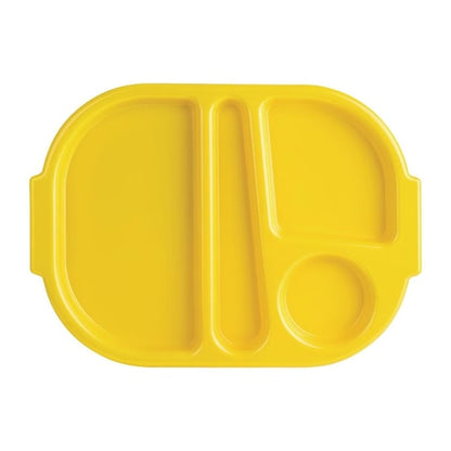 Olympia Kristallon Small Polypropylene Compartment Food Trays Yellow 321mm dl127