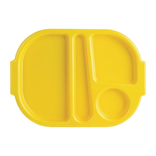 Olympia Kristallon Small Polypropylene Compartment Food Trays Yellow 321mm dl127