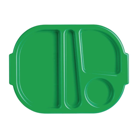 Olympia Kristallon Large Polypropylene Compartment Food Trays Green 374mm u040