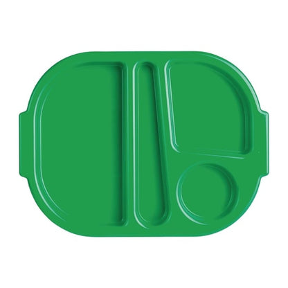Olympia Kristallon Small Polypropylene Compartment Food Trays Green 321mm dl128