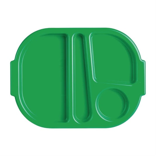 Olympia Kristallon Small Polypropylene Compartment Food Trays Green 321mm dl128