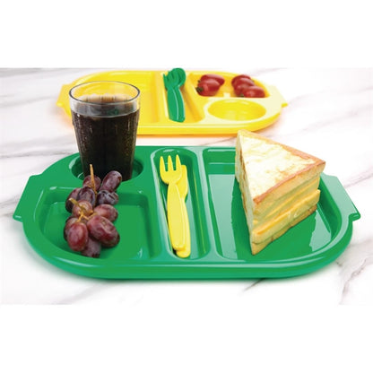 Olympia Kristallon Small Polypropylene Compartment Food Trays Green 321mm dl128