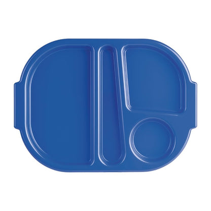 Olympia Kristallon Large Polypropylene Compartment Food Trays Blue 374mm u038