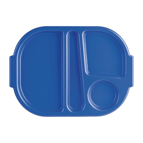 Olympia Kristallon Small Polypropylene Compartment Food Trays Blue 321mm dl129