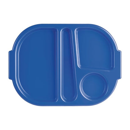 Olympia Kristallon Small Polypropylene Compartment Food Trays Blue 321mm dl129