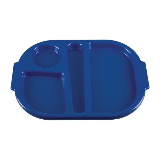 Olympia Kristallon Small Polypropylene Compartment Food Trays Blue 321mm dl129