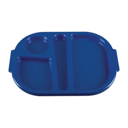 Olympia Kristallon Small Polypropylene Compartment Food Trays Blue 321mm dl129