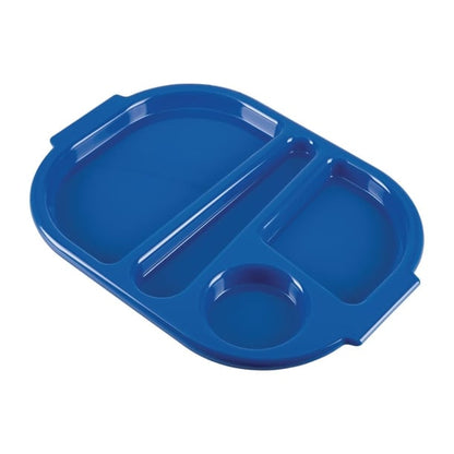 Olympia Kristallon Small Polypropylene Compartment Food Trays Blue 321mm dl129