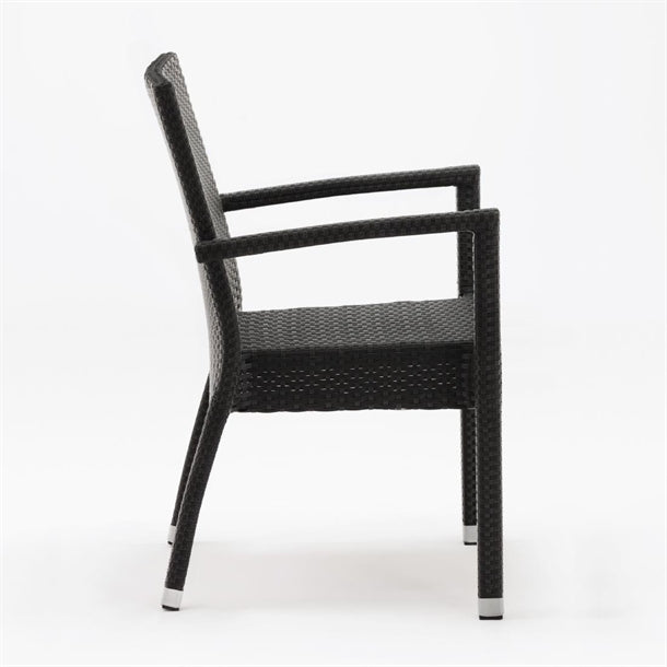 Bolero PE Wicker Armchairs Charcoal (4 Pack) dl477