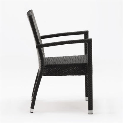 Bolero PE Wicker Armchairs Charcoal (4 Pack) dl477