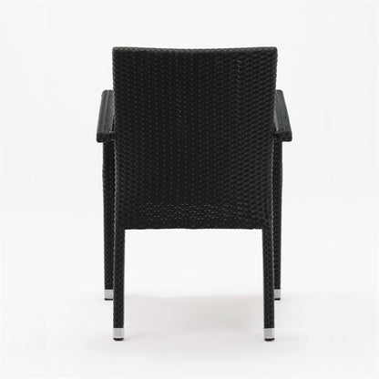 Bolero PE Wicker Armchairs Charcoal (4 Pack) dl477