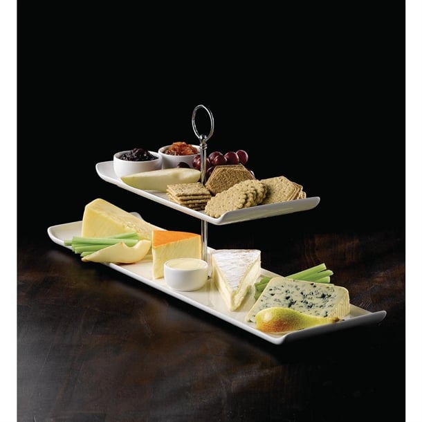 Churchill 2 Tier Rectangular Plates Tower 560mm (2 Pack) dl495