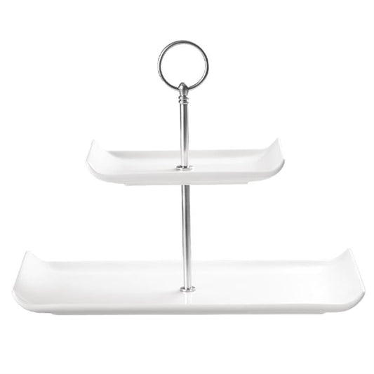 Churchill 2 Tier Rectangular Plates Tower 300mm (2 Pack) dl496