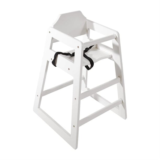 Bolero Wooden High Chair Antique White Finish dl833