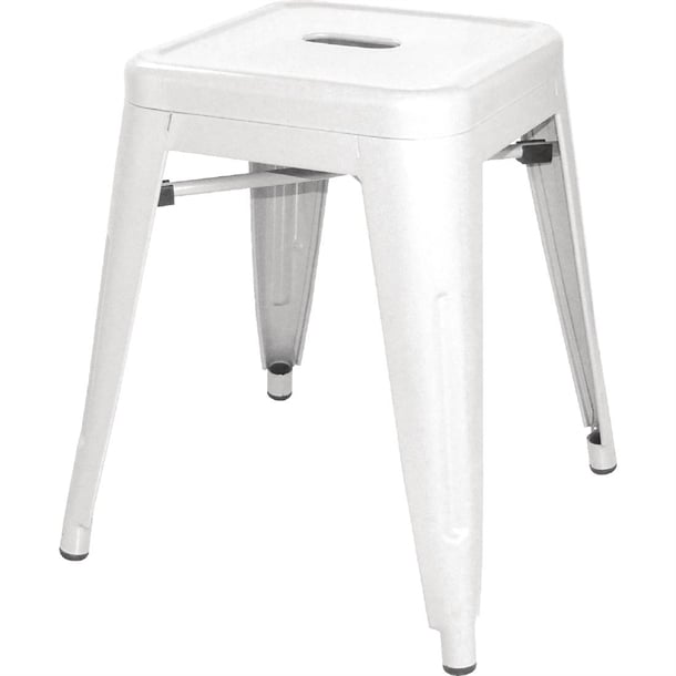 Bolero Bistro Steel Low Stool White (4 Pack) dl869
