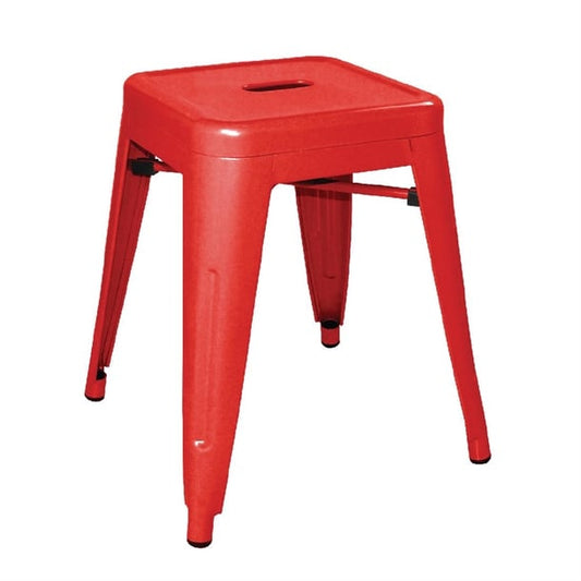 Bolero Bistro Steel Low Stool Red (4 Pack) dl870