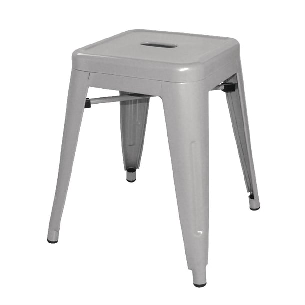 Bolero Bistro Galvanised Steel Low Stool (4 Pack) dl875