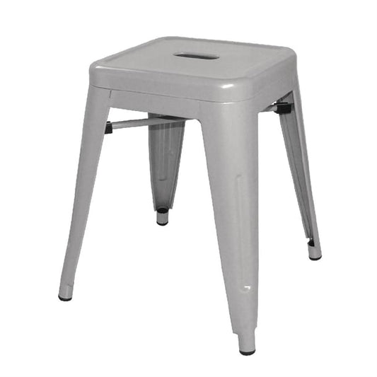 Bolero Bistro Galvanised Steel Low Stool (4 Pack) dl875