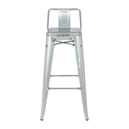 Bolero Bistro Galvanised Steel High Stool with Backrest (4 Pack) dl877