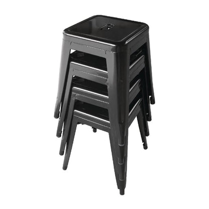 Bolero Bistro Steel Low Stool Black (4 Pack) dl880