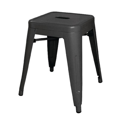 Bolero Bistro Steel Low Stool Black (4 Pack) dl880