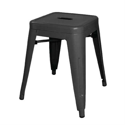 Bolero Bistro Steel Low Stool Black (4 Pack) dl880