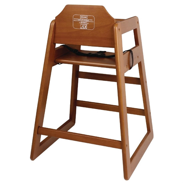 Bolero Wooden Highchair Dark Wood Finish dl901