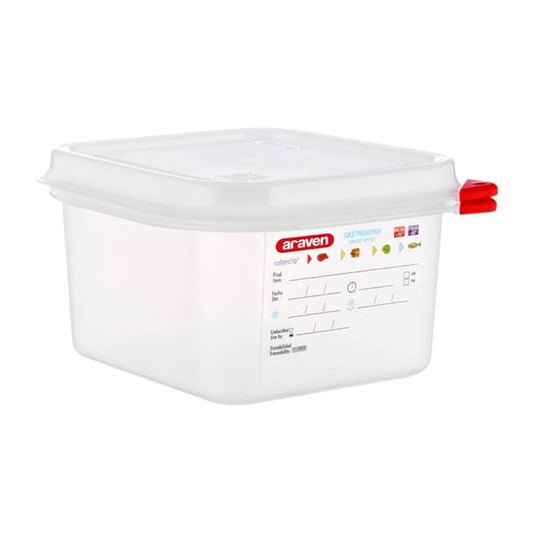 Araven Polypropylene 1/6 Gastronorm Food Storage Containers 1.7Ltr (4 Pack) dl980