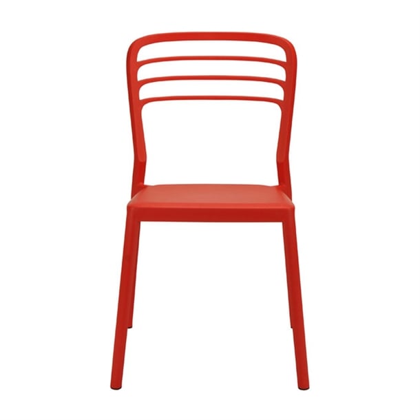 Newquay Ocean Plastic Outdoor Chair in Red (4 Pack) dm087
