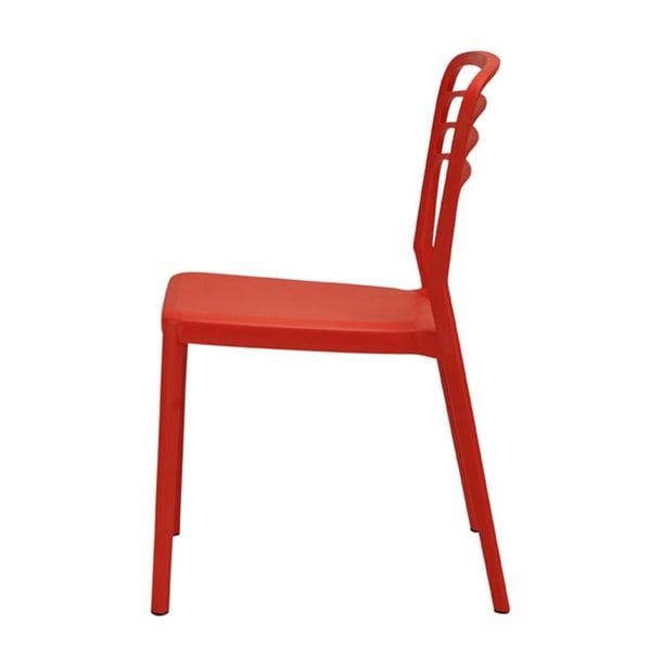 Newquay Ocean Plastic Outdoor Chair in Red (4 Pack) dm087