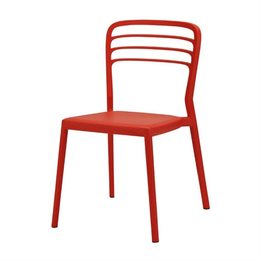Newquay Ocean Plastic Outdoor Chair in Red (4 Pack) dm087